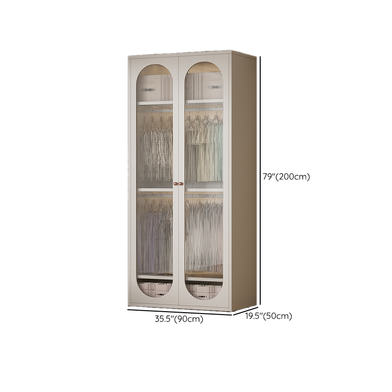 White Modish Alloy Armoire Cabinet with Adaptable Shelf and Clothing Rod - image 13
