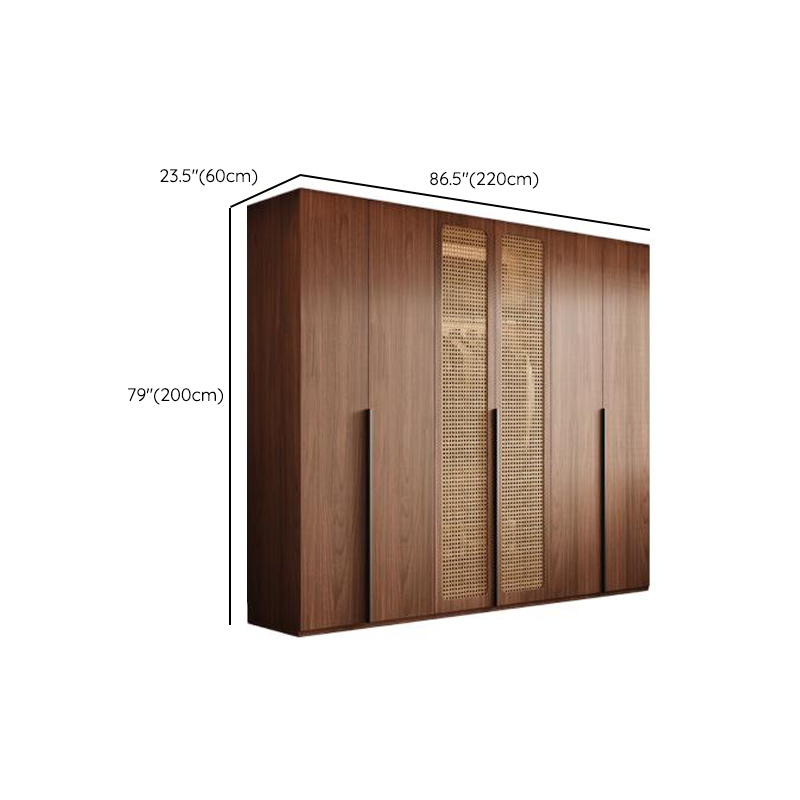 Cocoa Minimalist Natural Wood Wardrobe Closet with Compartments, Soft Close Door, Interior Shelves, and Clothing Rod - image 12