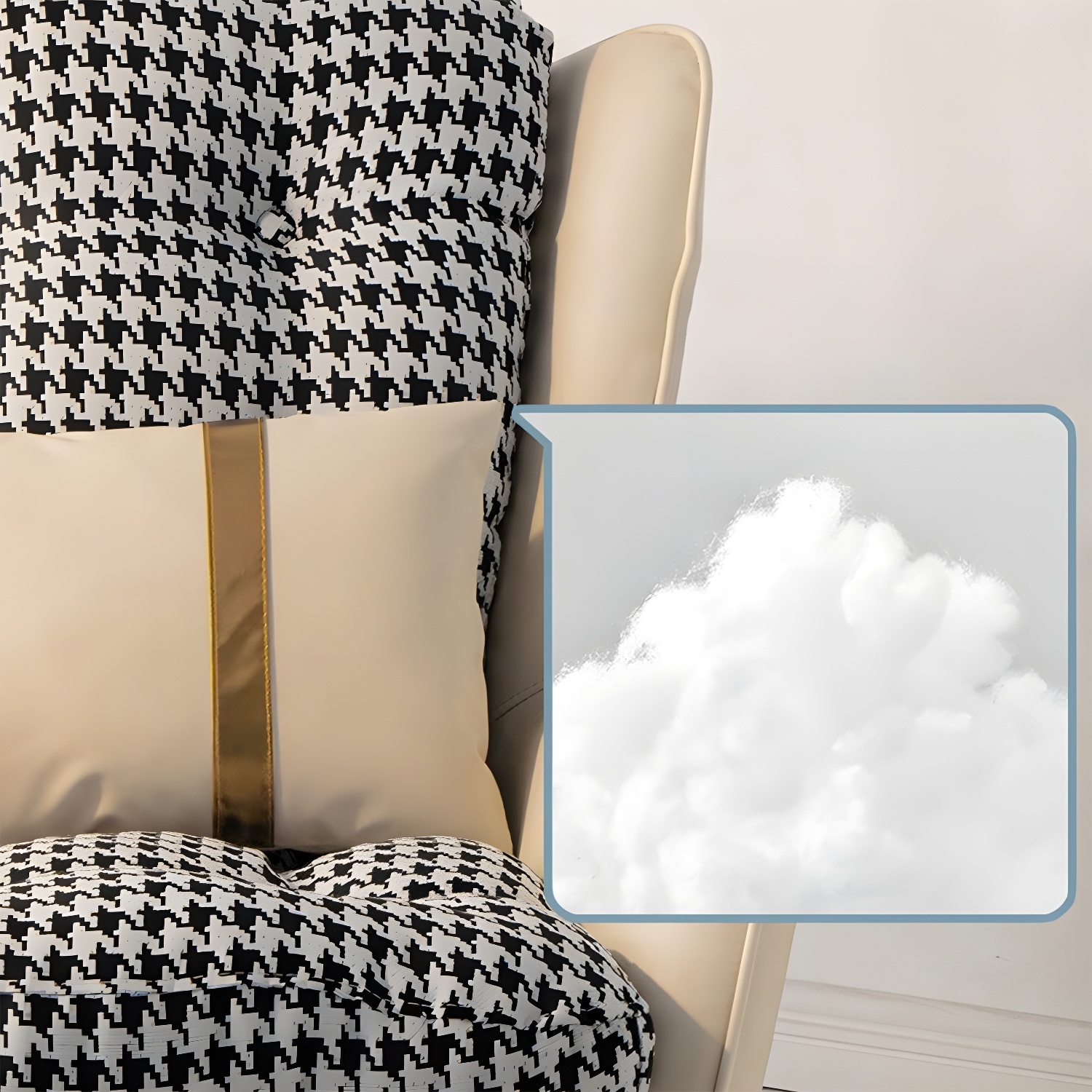 Modern Upholstered Rocker Chair Metal Frame Friction Resistant Rocker Chair for Home - image 14