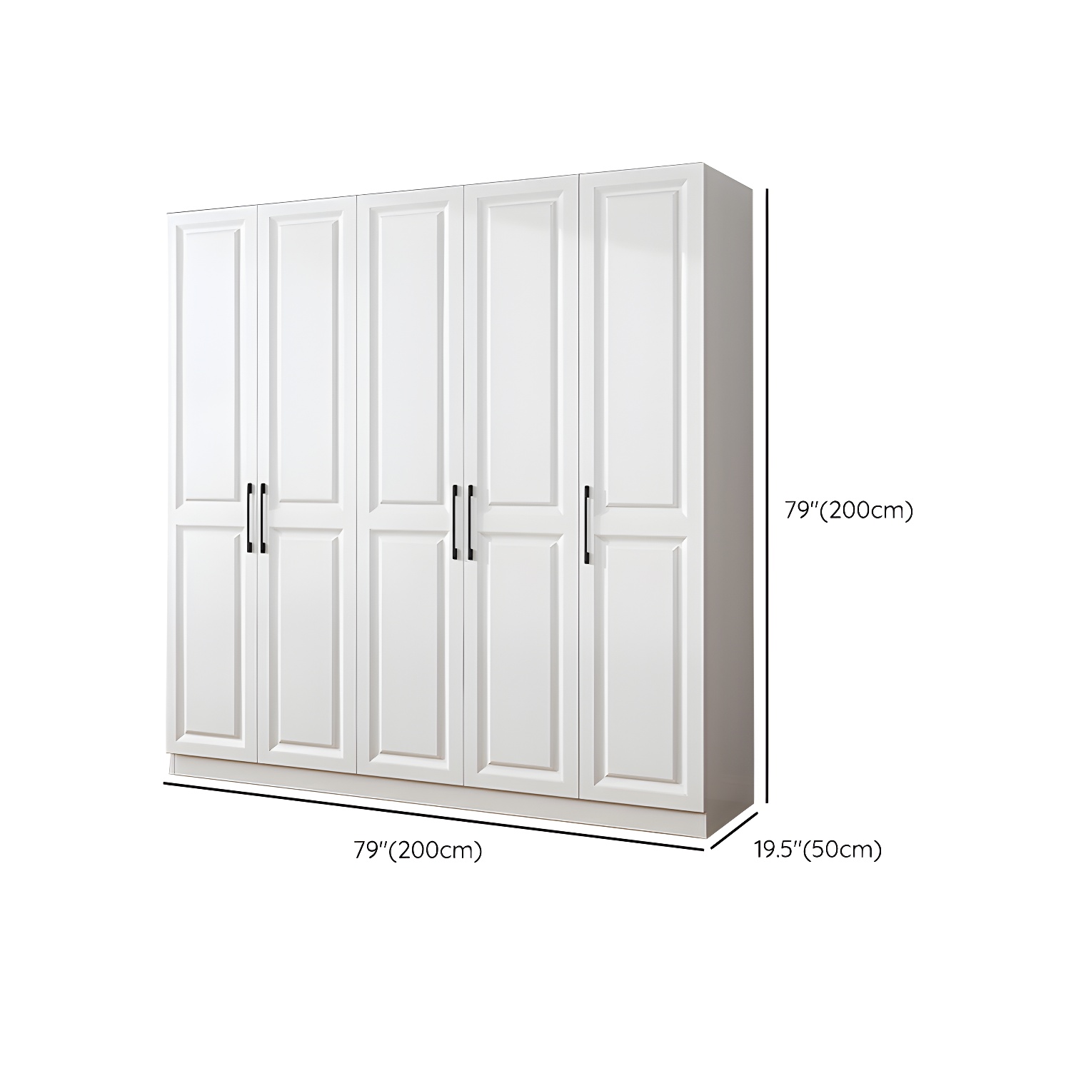 Modern White Wood Wardrobe Armoire with Shelves & Clothing Rod - Spacious and Stylish - image 18