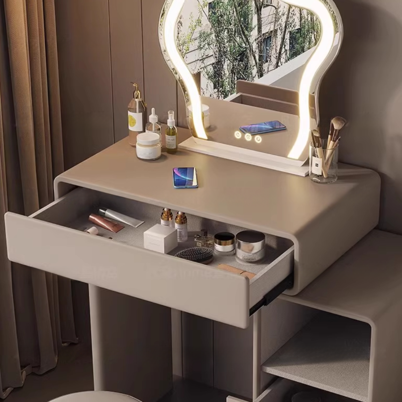Multi-Purpose Tan Vanity Set with Lighting, Push-Pull, Adjustable Touch, and Adjustable Brightness - image 5