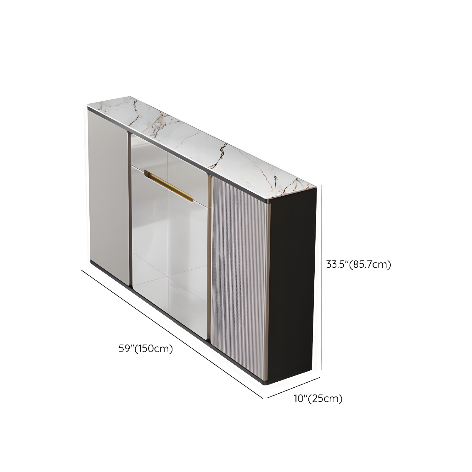 Contemporary Style Engineered Wood Buffet Stand Adjustable Shelving Credenza - image 14
