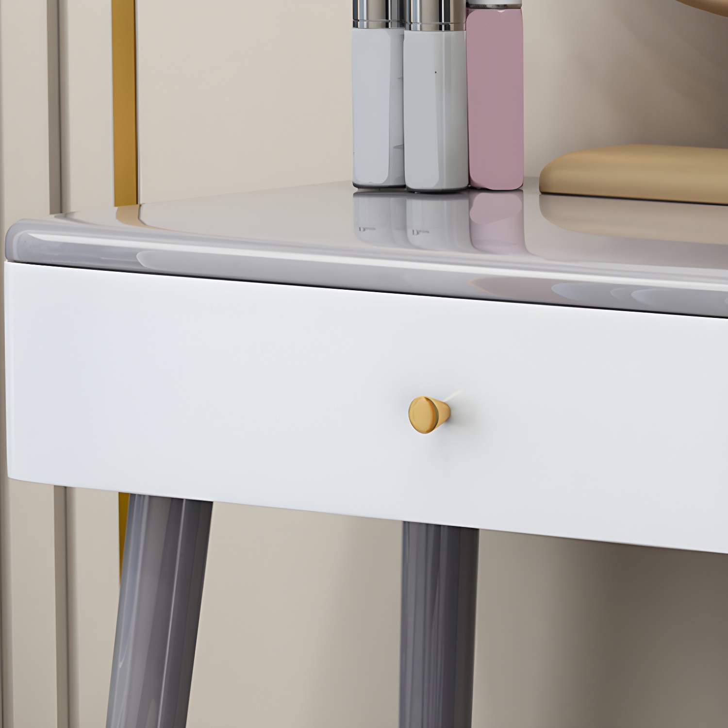 Solid Wood Makeup Vanity Desk Modern Makeup Vanity Desk Table with 4 Drawers - image 10