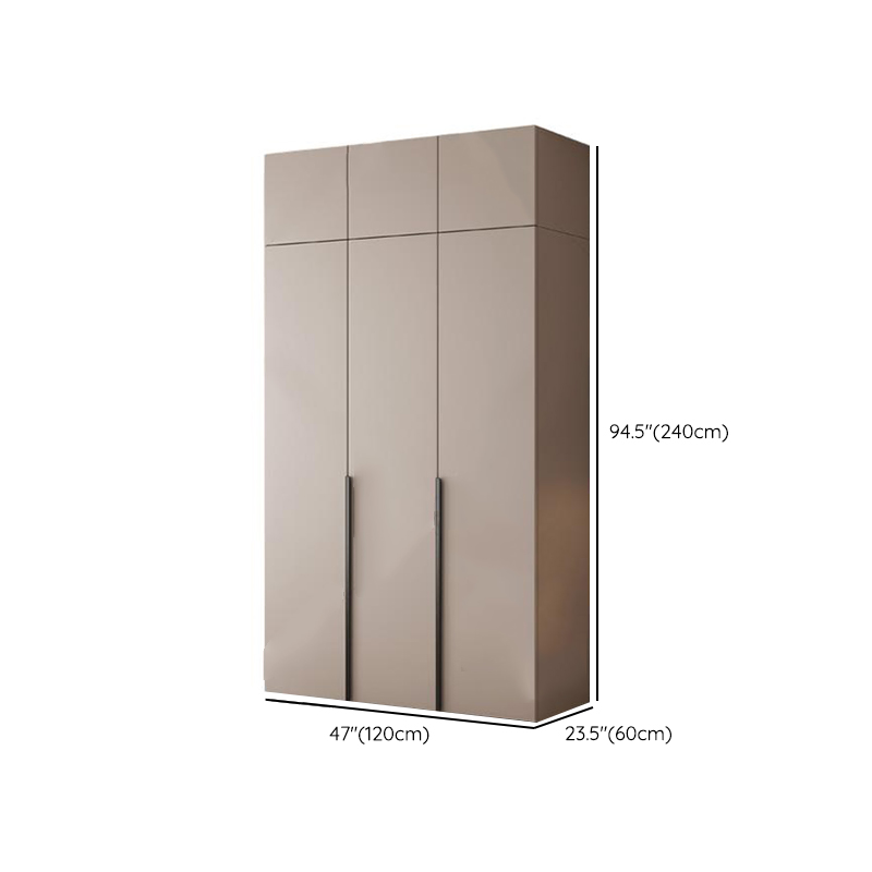 Tan Minimalist Manufactured Wood Wardrobe Closet with Interior Shelves and Clothing Rod - image 6