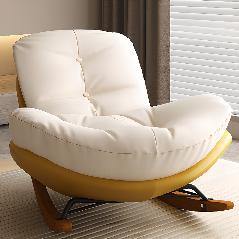 Stationary Upholstered Rocking Chair with Cushioned Rear in a Scandinavian Style, Footstool Included/Not Included - image 4