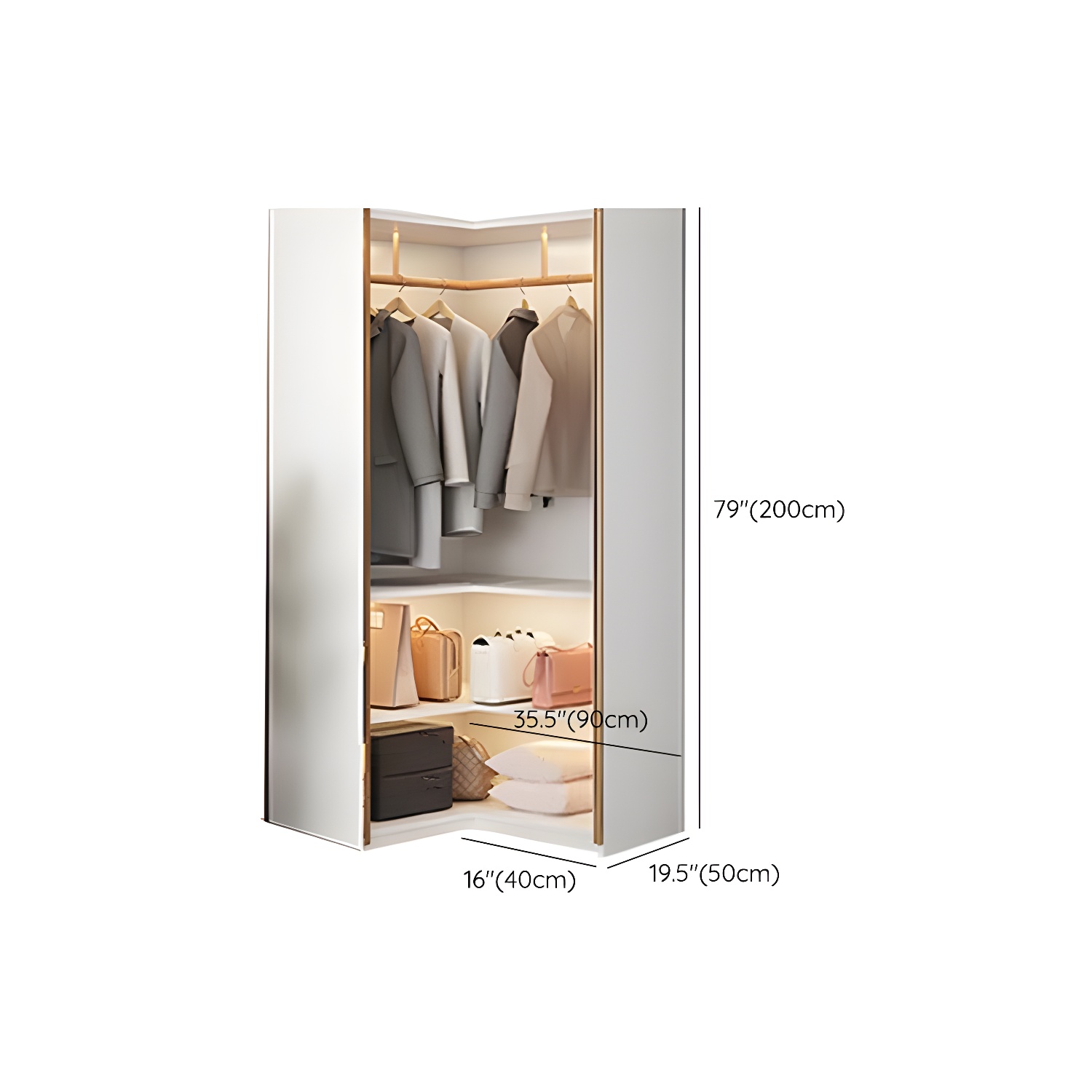 White Colour Wardrobe Armoire Contemporary Style Wooden Wardrobe Closet for Bedroom - image 19