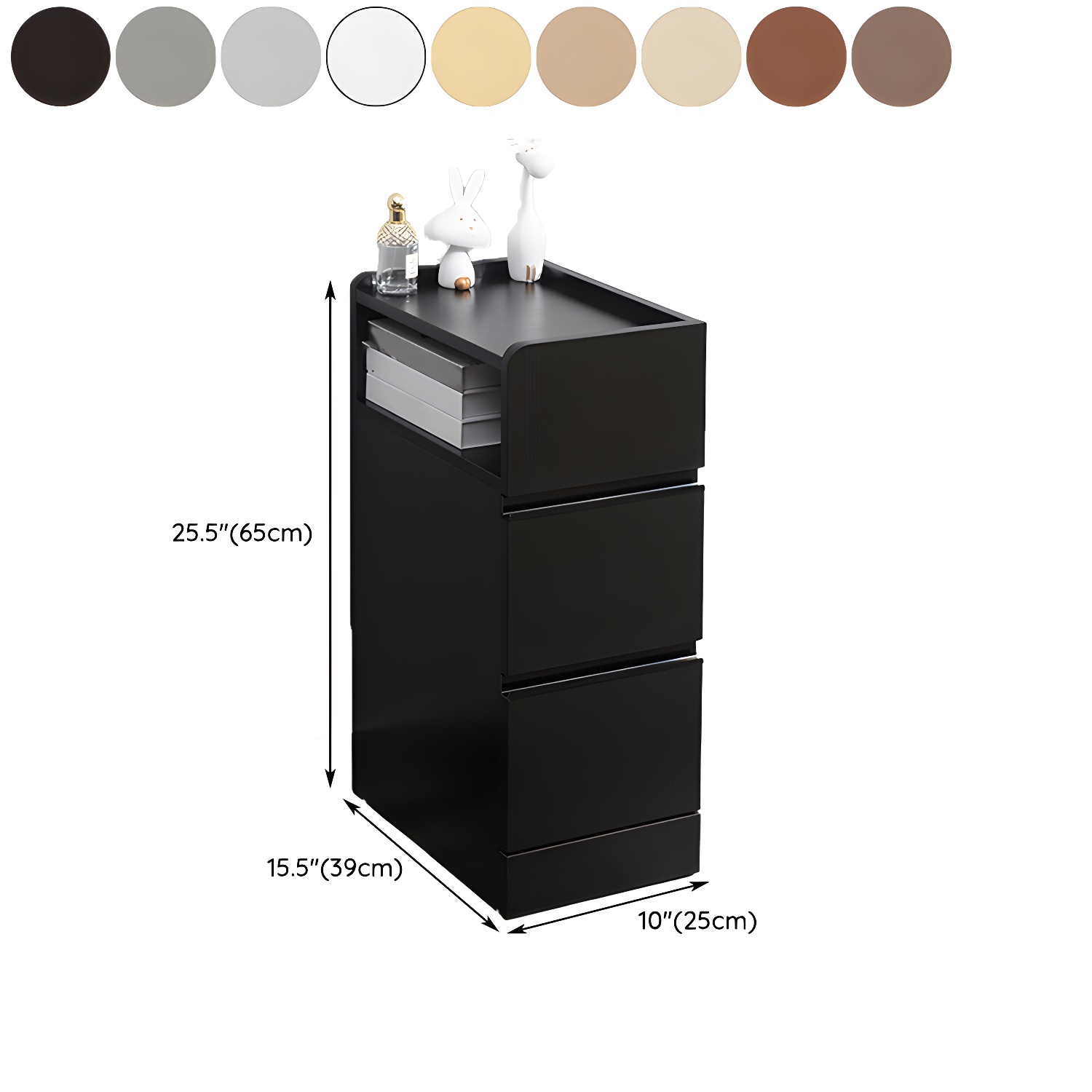 Scandinavian Accent Table Nightstand 25.5" Tall with 2 Drawers - image 20
