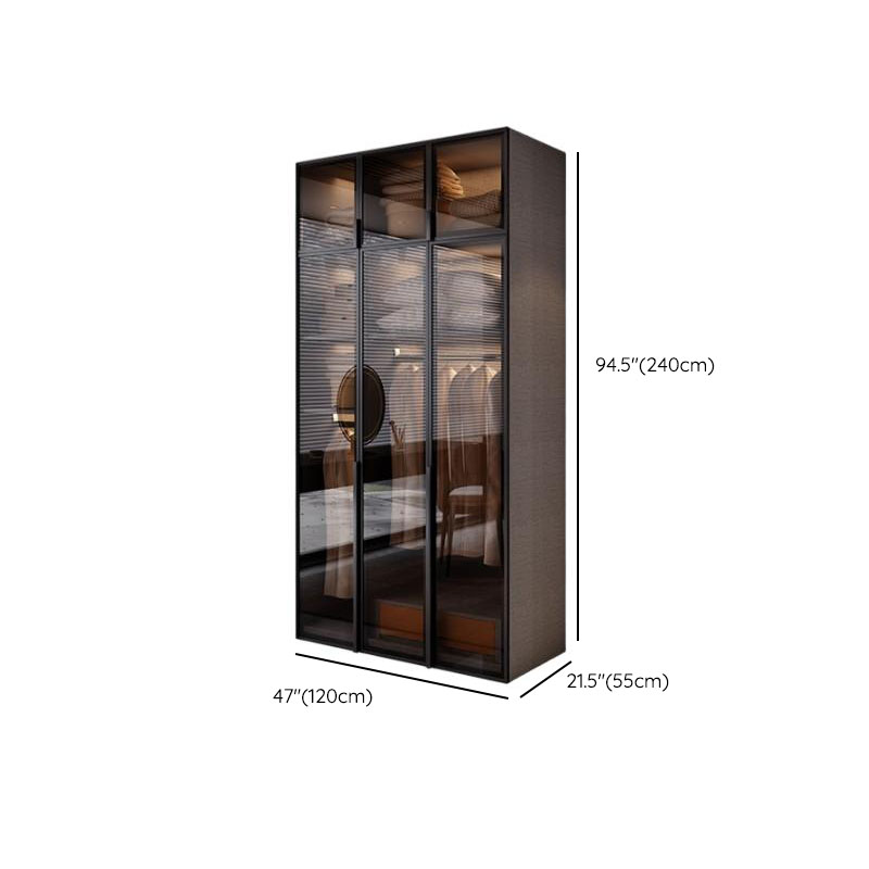 Chestnut Contemporary Lumber Cabinet Armoire with Soft Close Drawer, Soft Close Door, Interior Shelves, and Hanging Rod - image 13