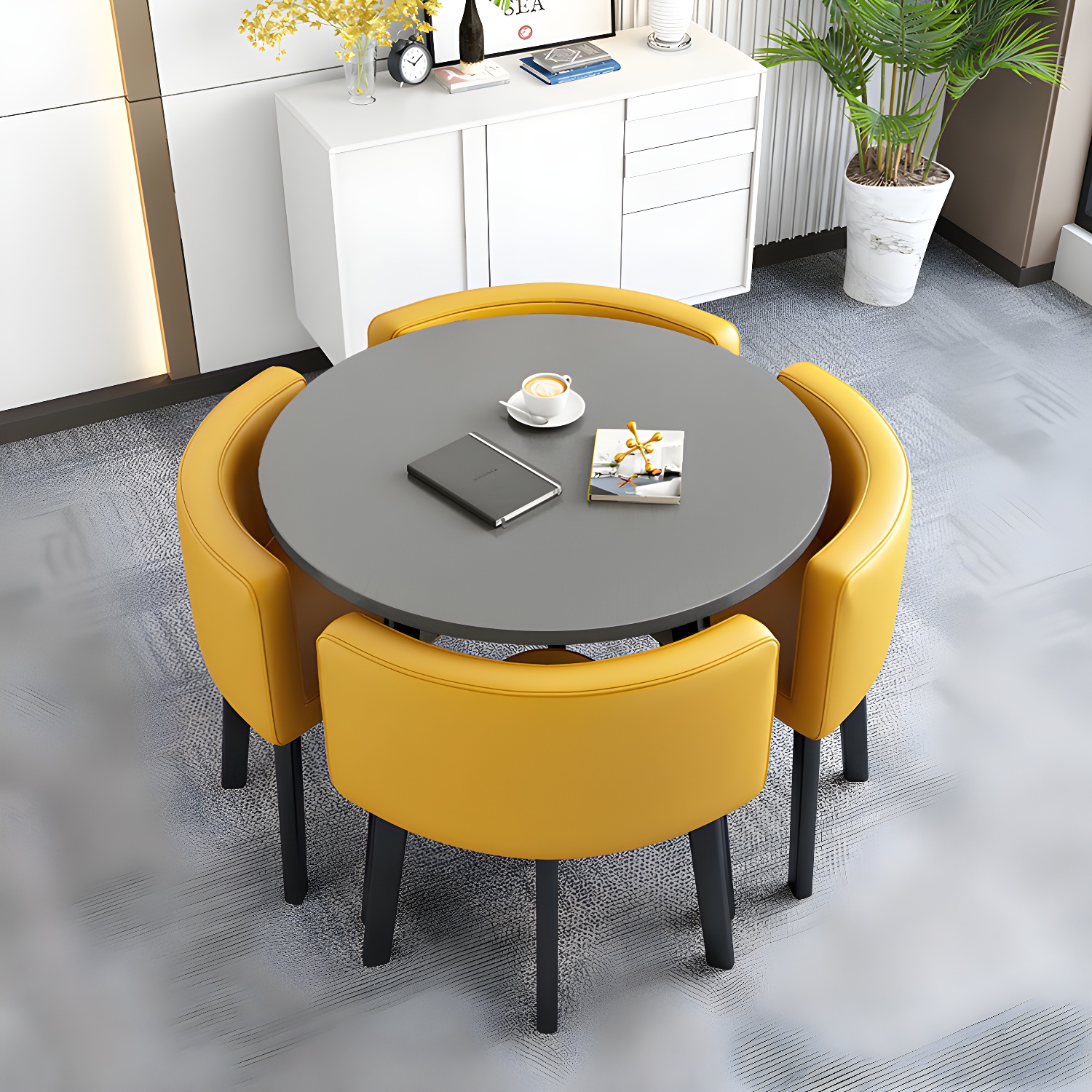Modern Wood Dining Table Set 5 Pieces Dining Set for Home Use - image 9