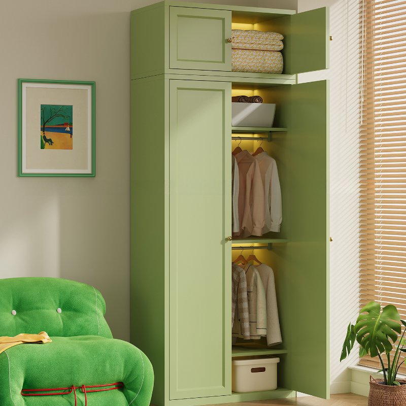 Simplistic Alloy Green/Blue/Pink Almirah with Alterable Shelf and Clothing Rod - image 5