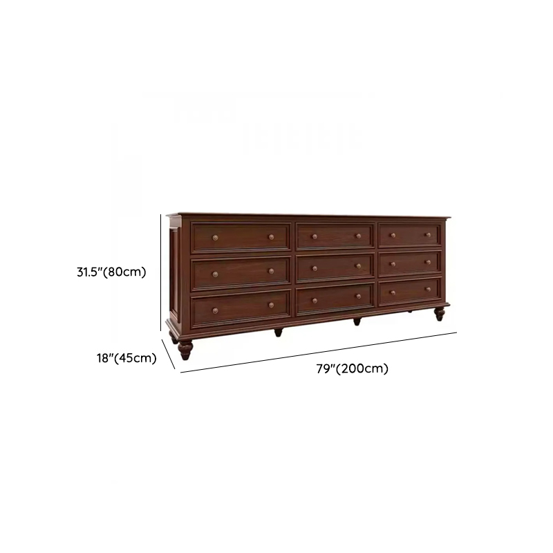 Cocoa Retro Ash Wood Double Dresser/Lingerie Chest/Bachelor Chest with 9/7/8 Drawers in Horizontal/Vertical Orientation - image 16