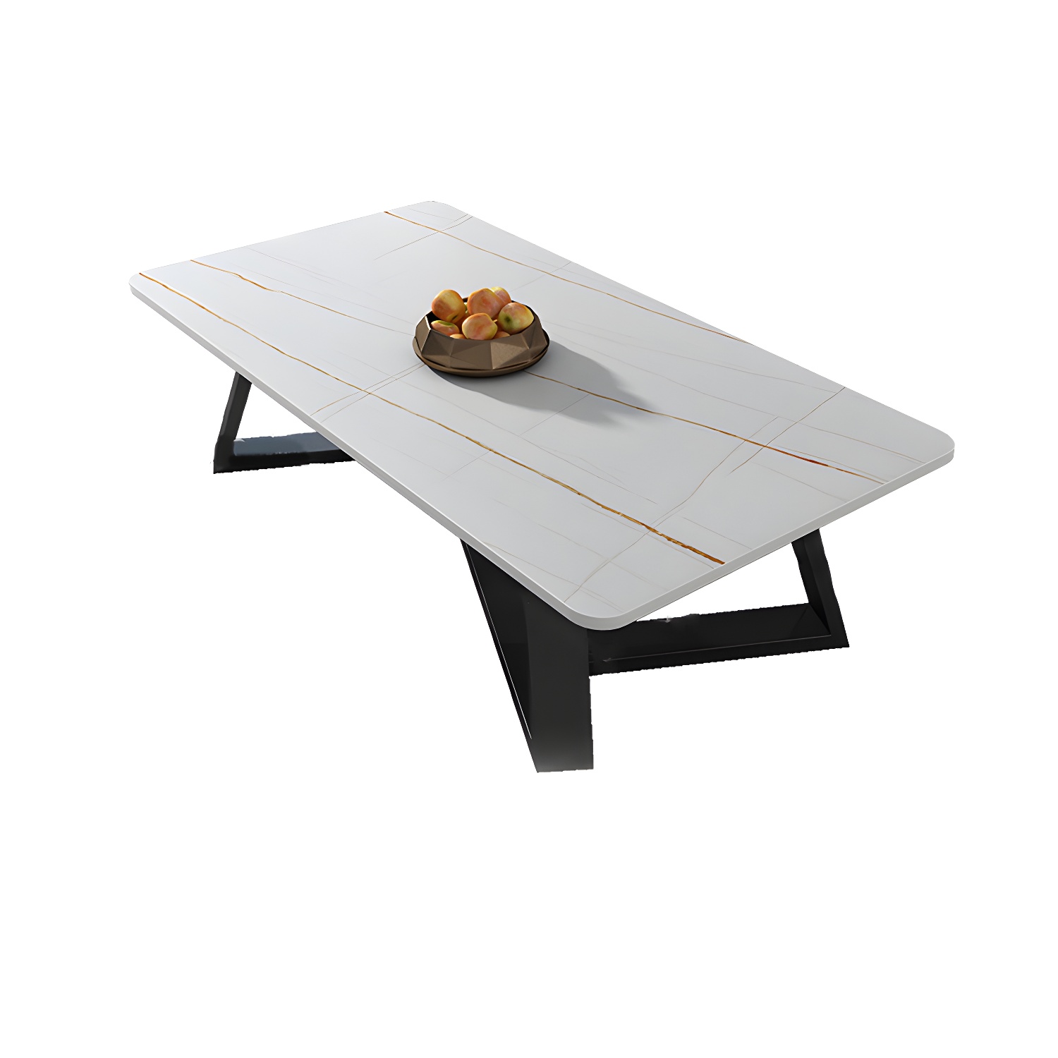 Marble Sled Coffee Table Modern Style Rectangular Cocktail Table - image 4