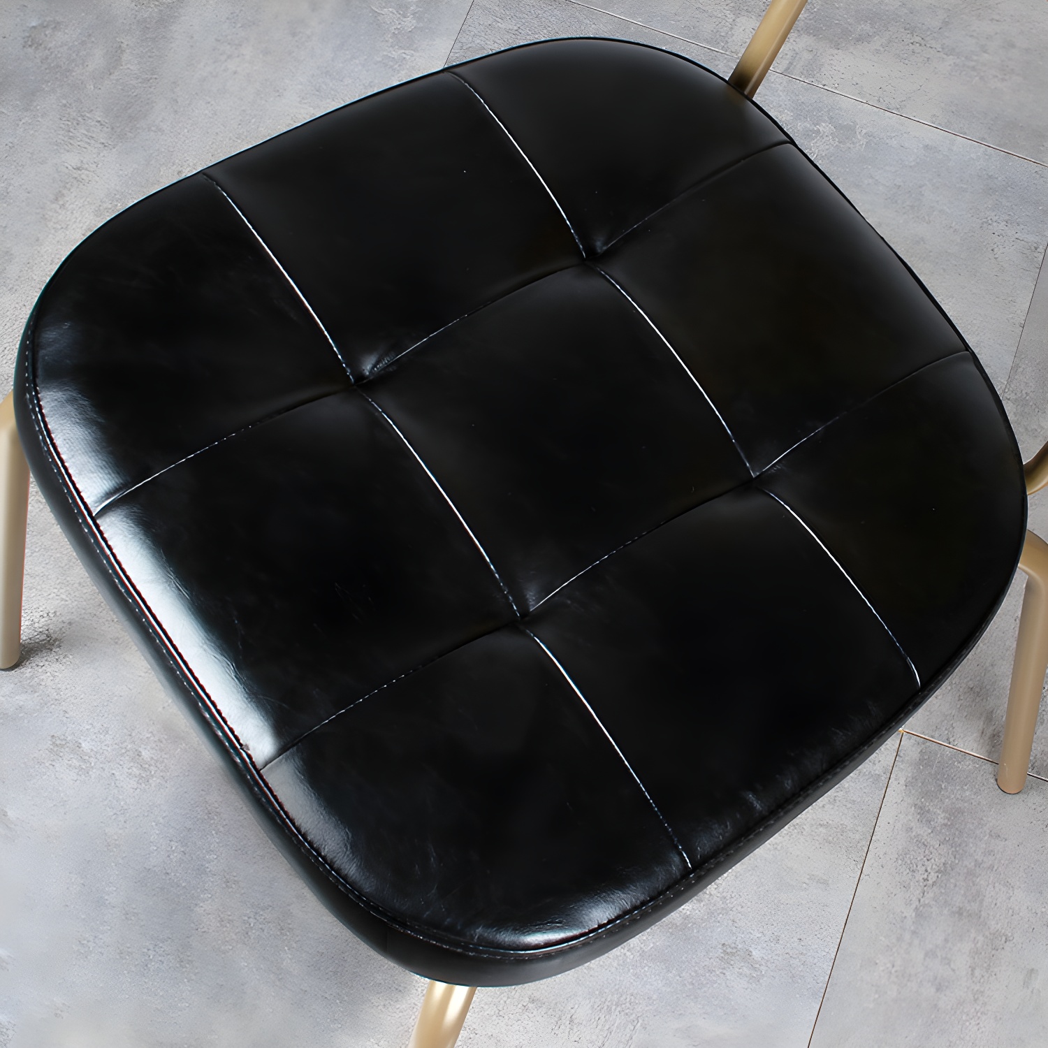 Industrial Style Leather Dining Side Chair Dining Room Open Back Side Chair Set - image 15