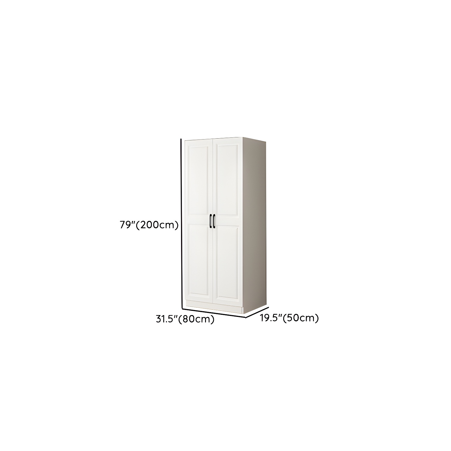 White Wood Wardrobe Armoire with Drawers, Shelves, and Clothing Rod - image 11