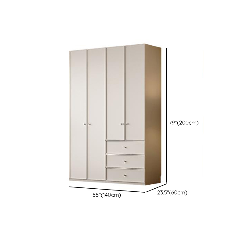 Chalk Modern Wooden Standalone Almirah with 3-Drawer/6-Drawer, Interior Shelves, and Hanging Rod - image 7