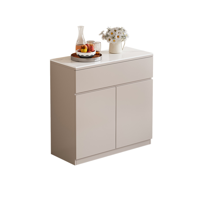 Standard/Wide Modish Adaptable Shelf Sideboard with Pantry Hutch and Sintered Stone Countertop, 3 Drawers/2 Drawers/Single Drawer & 3 Doors/4 Doors
