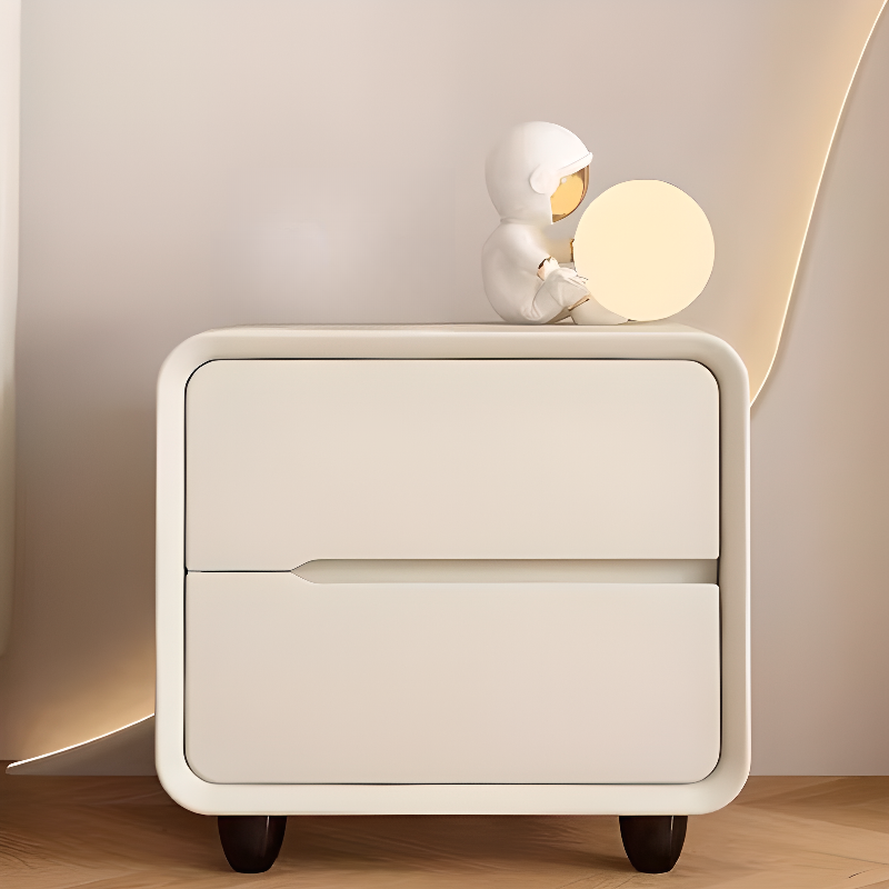 Organic Modern 2 Tiers Nightstand With Drawer Organization Featuring Pleather Countertop - image 12