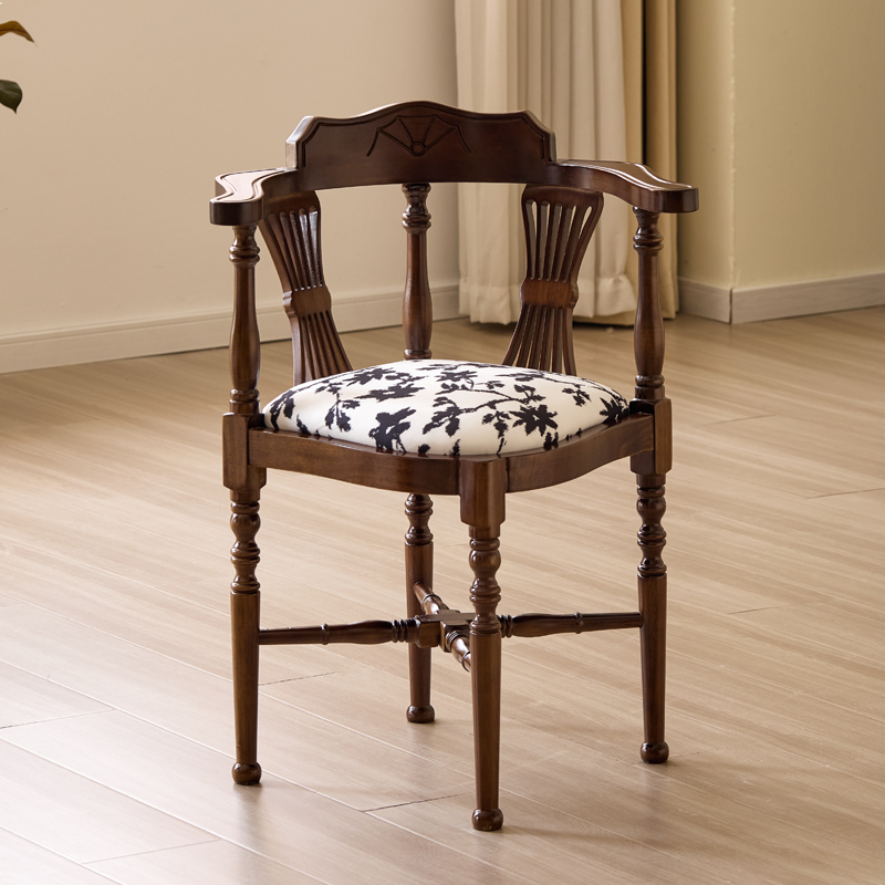 Drawing Room Arm Chair with Cushion, Arms, Natural Wood Legs, Low Back, and Foot Pads - image 3