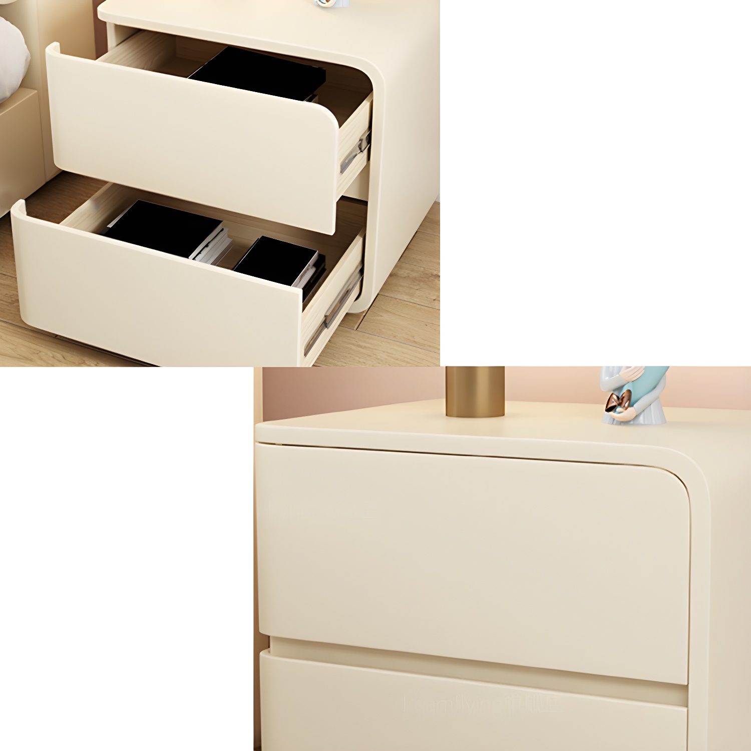 Contemporary Drawer Storage Bedside Cabinet Pine Accent Table Nightstand for Bedroom - image 11