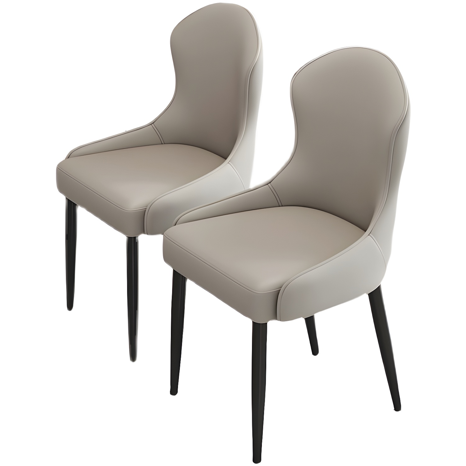 Wingback Faux Leather Side Chair with Metal Legs and Upholstered Seat for Kitchen & Dining - image 17