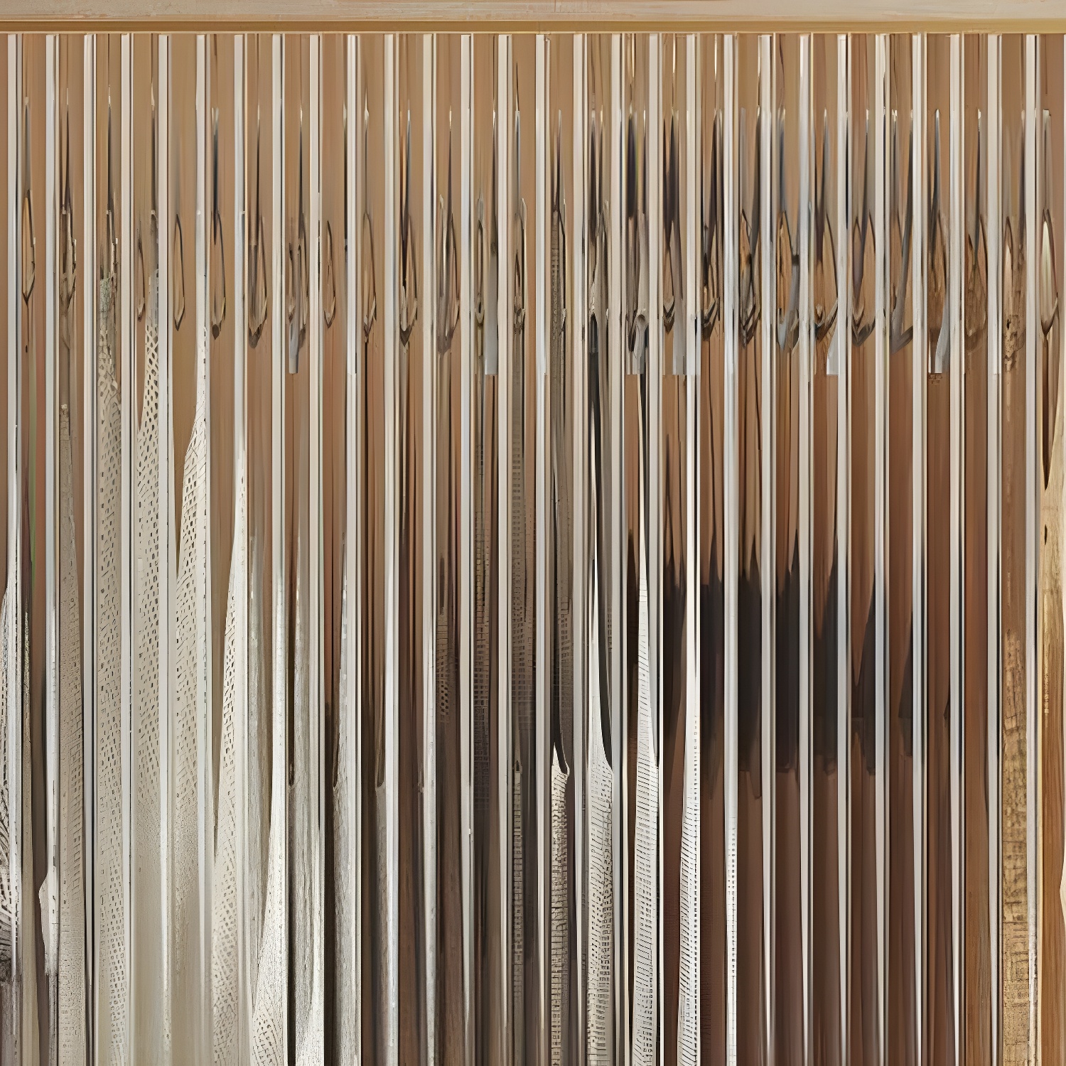 Contemporary Brown Wood Panels Armoire with Shelves and Glass Door for Bedroom - image 5