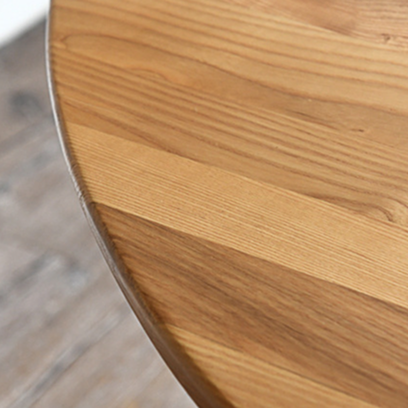 Minimalist Coffee Wood/Neutral Wood Tone Sleighing Dining Table Set with Round Solid Wood Table and Upholstered Chairs - image 6