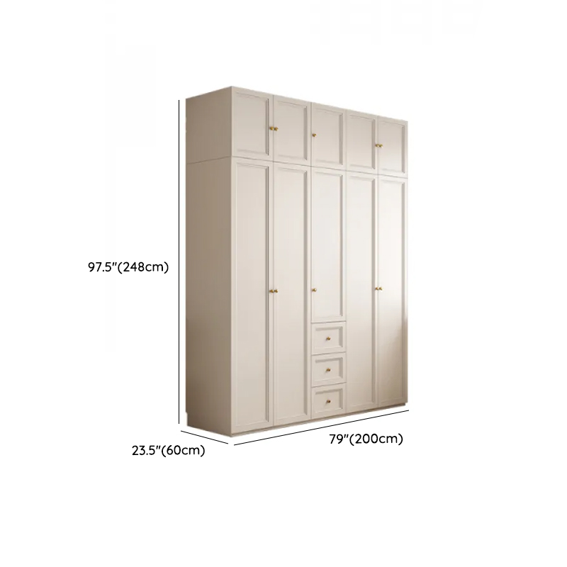 White Minimalist Laminate Wardrobe Closet with 3-Drawer, Soft Close Door, Interior Shelves, and Clothing Rod - image 16