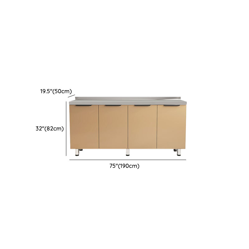 Cocoa Wide Microwave Storage Cabinet with Alloy Countertop - image 14
