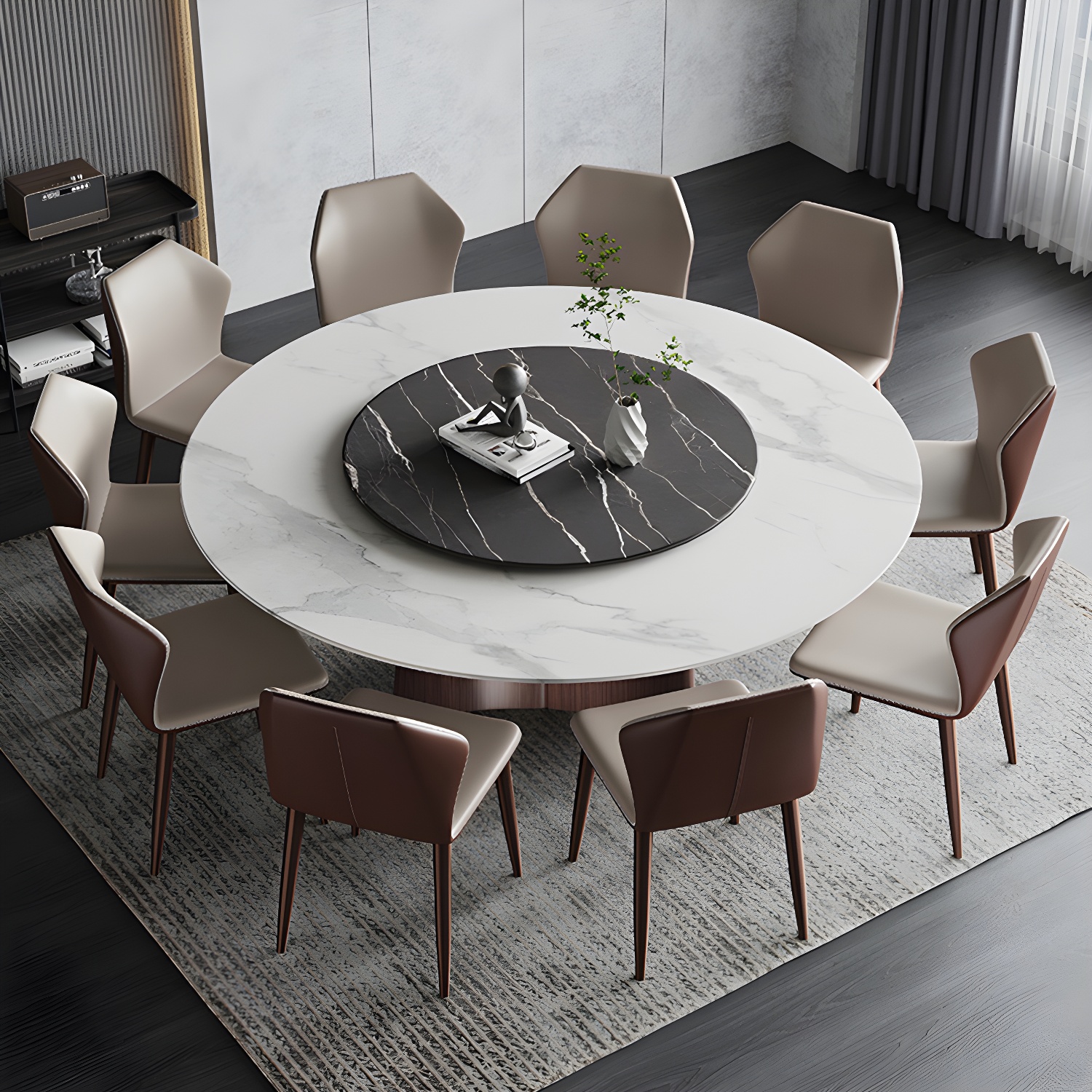 Modern Dining Table Set 1/3/4/7 Pieces with Metal Base Kitchen Furniture Set - image 13