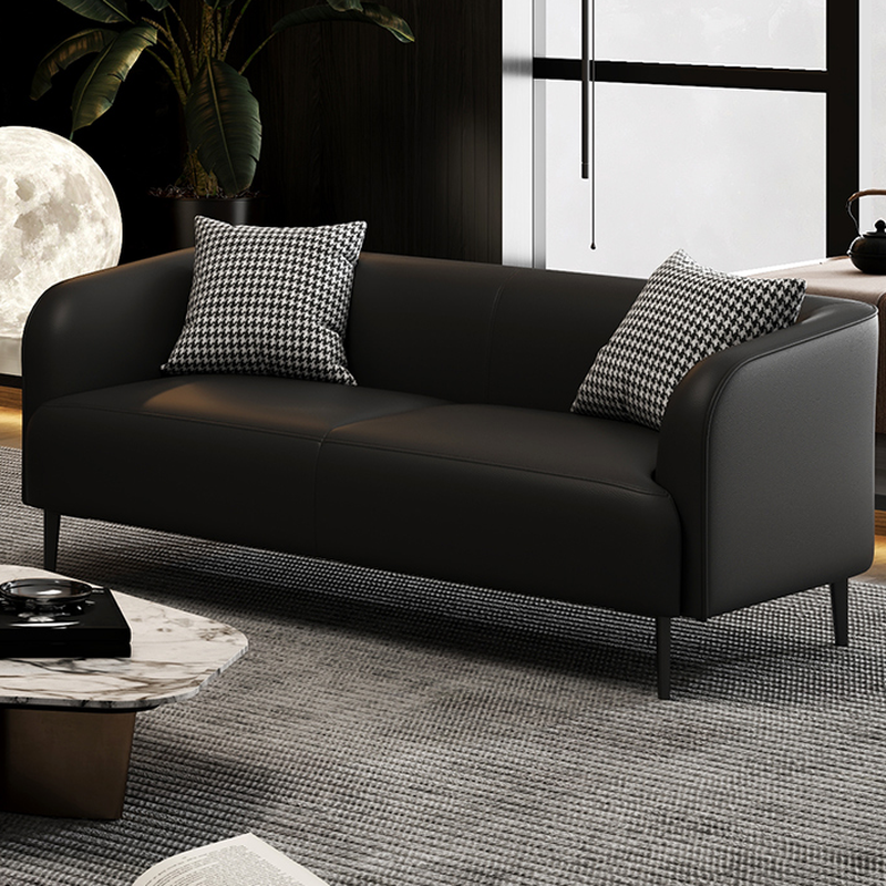Drawing Room Standard Sofa in Pu Leather with Dark Gray/Sage/Amber Color and Armrest - image 8