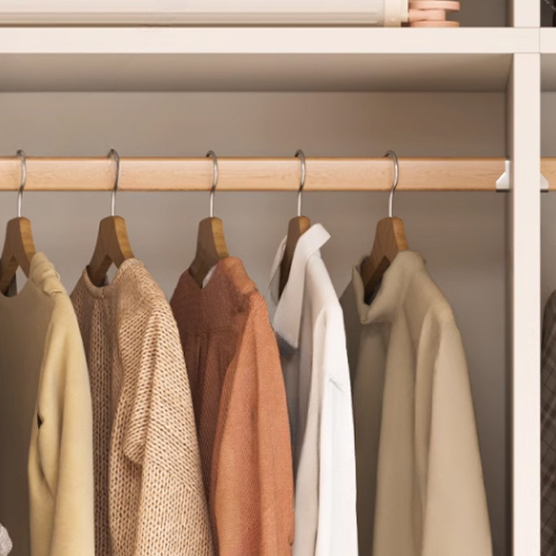 White Minimalist Wooden Independent Wardrobe Closet with 2 Drawers, Soft Close Door, and Interior Shelves - image 5