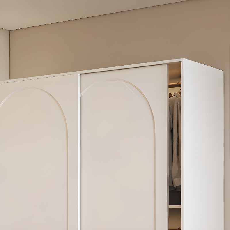 White Minimalist Wooden Wardrobe Closet with Soft Close Drawer, Soft Close Door, Interior Shelves, and Clothing Rod - image 6