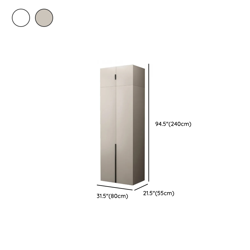 Modish Manufactured Wood Wardrobe Closet with Interior Shelves and Clothing Rod - image 10