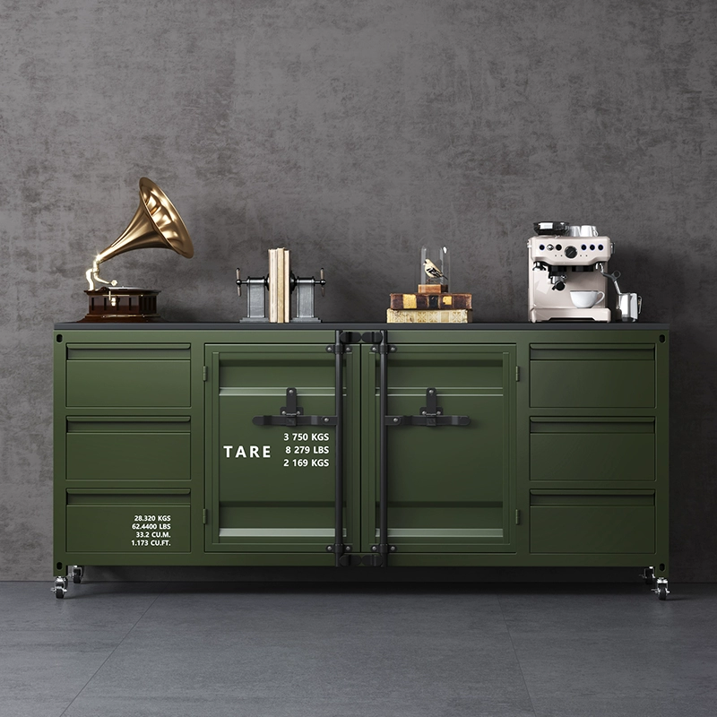 Industrial Metal Sideboard Credenza with Cabinets and Drawers - image 6