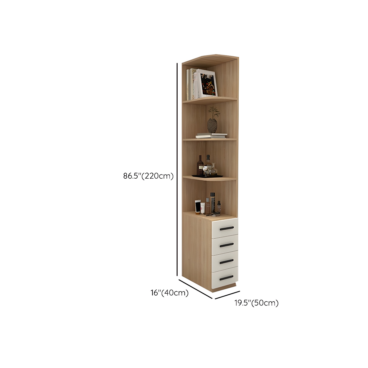 Contemporary Wooden Wardrobe Armoire 80" with Shelves & Soft Close Drawers - image 19
