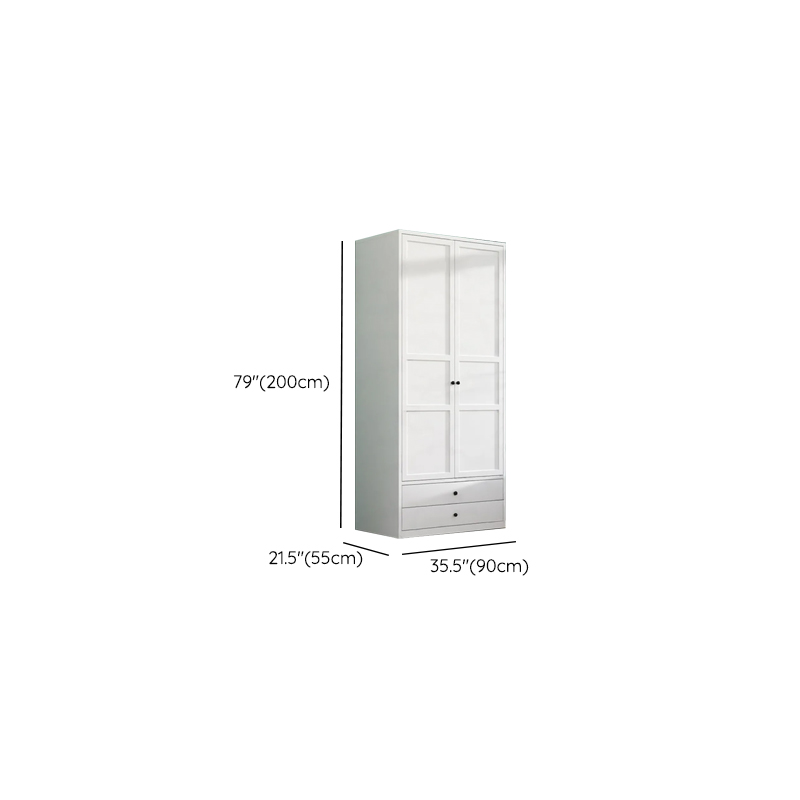 White Minimalist Steel Independent Wardrobe Closet with Interior Shelves and Clothing Rod - image 12