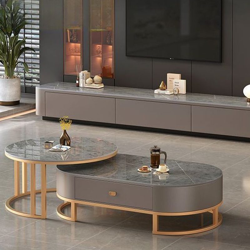 Modern Nesting Accent Table Set with Structure Base and Oblong Top - image 4