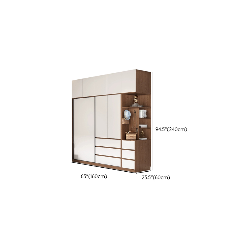 3-Door Scandinavian Soft-Close Drawers Wooden 3-Door Wardrobe Armoire 23.62 inch - image 11