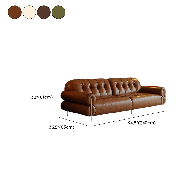 Tear Resistant Standard Sofa with Pu/Flannel Upholstery in Grey/Auburn/Ivory - image 19