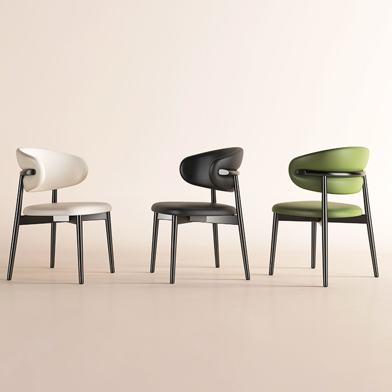 Simplistic Dinette Upholstered Armless Chair with Steel Legs, Low Back, and Foot Pads - image 6