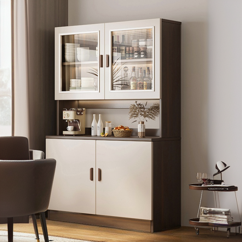 Modish Sideboard/Microwave Shelf Cabinet with Multiple Drawers, Narrow Size, 1 to 3 Shelves, Larder Storage, Timber Countertop, and Various Doors - image 5