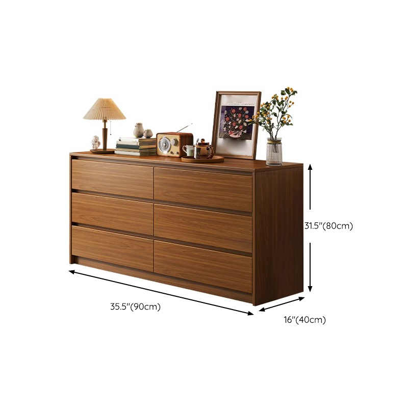 Elegant Brown Wood Double Dresser with Drawers, Modern Style - image 13