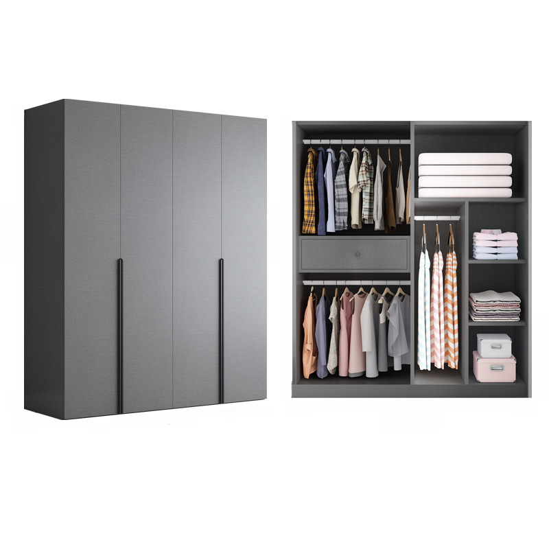 Trendy Dove Grey Wooden Wardrobe with Interior Shelves, Soft Close Door & Hanging Rod - image 10