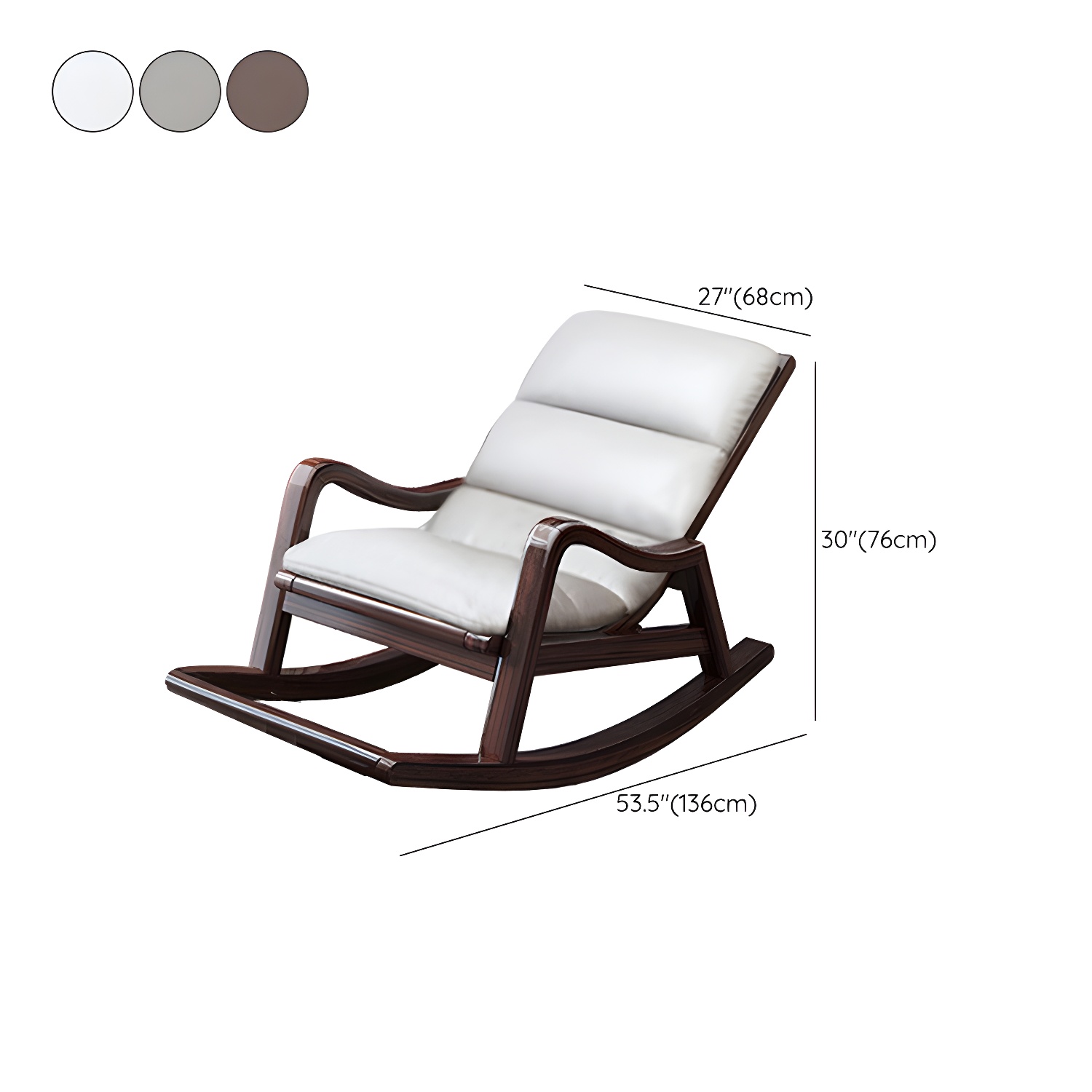 Reclining Solid Wood Living Room with Dark Legs Traditional Rocking Chair - image 22