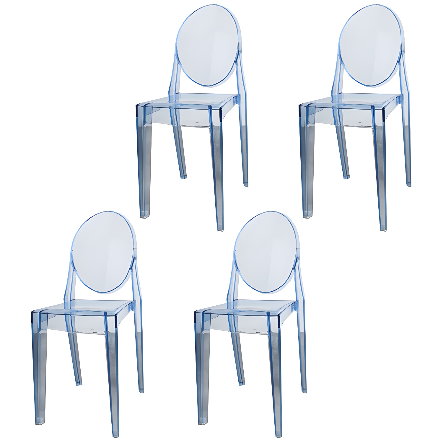 Scandinavian Winehouse Plastic Side Chair Transparent Open Dining Chair (Set of 4) - image 7