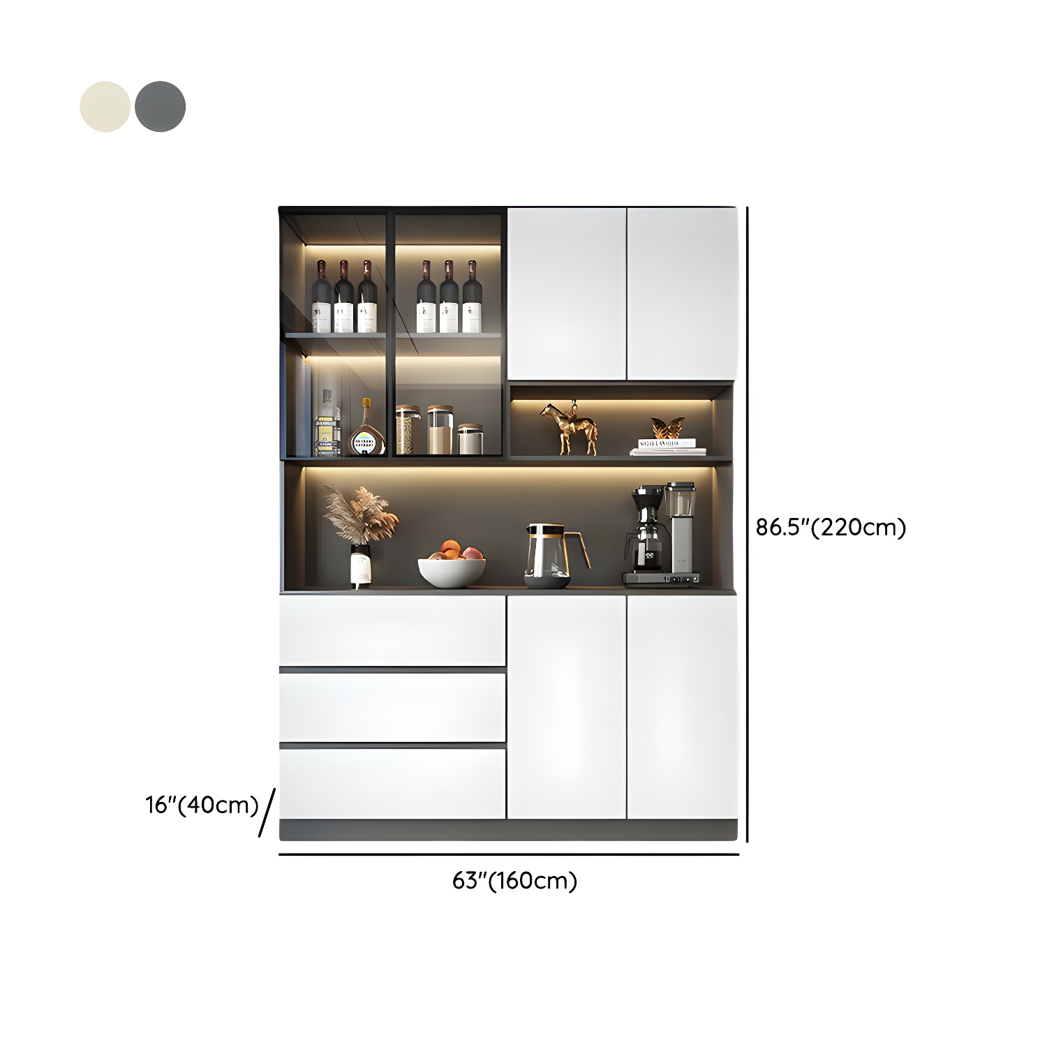 Modern Living Room Manufactured Wood Sideboard with Lighting - image 24