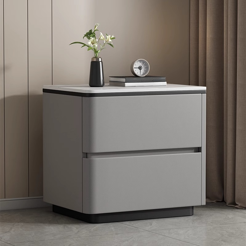 Organic Modern Nightstand With Drawer Organization, 2 Drawers, and Stone Countertop - image 8