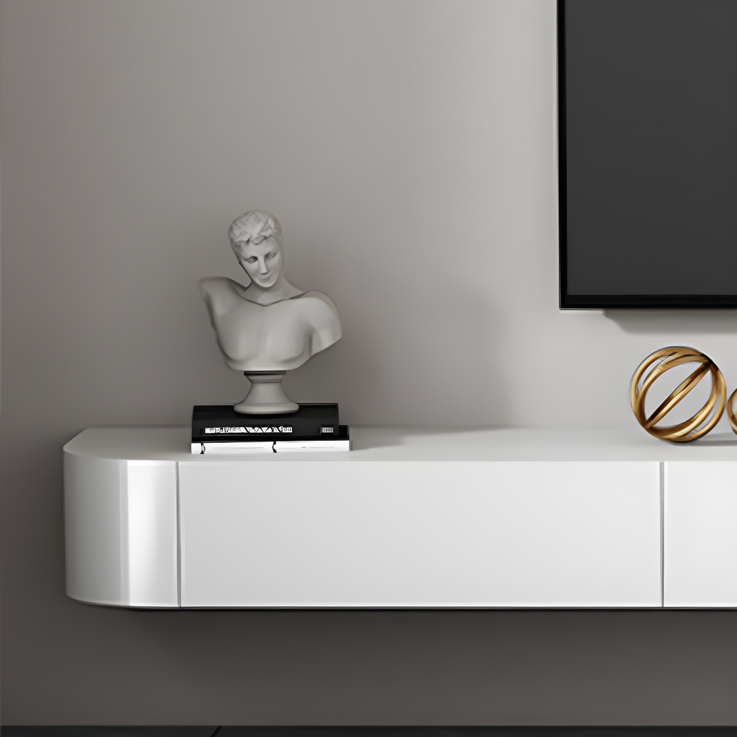 Floating Mount TV Stand Modern TV Stand Console with Drawers - image 4