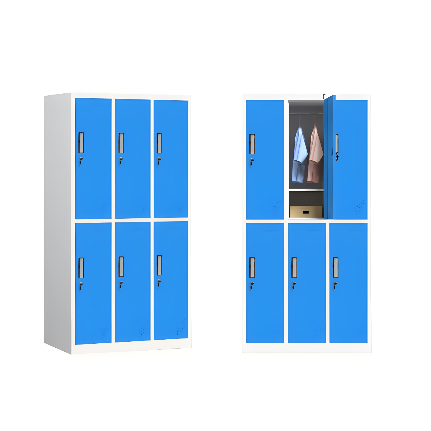 Contemporary Wardrobe 6-Door Metal Wardrobe Closet, 35.43" D x 16.53" W x 70.87" H - image 12