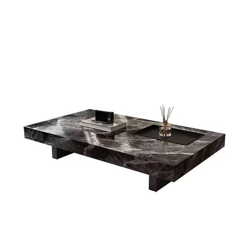 Sleek Sleigh Base Side Table with Geometric Square Top for Foyer Use